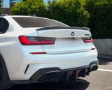 BMW 3 SERIES G20 G21 COMP STYLE LED (SLIM) GLOSS BLACK DIFFUSER WITH BLACK TIPS
