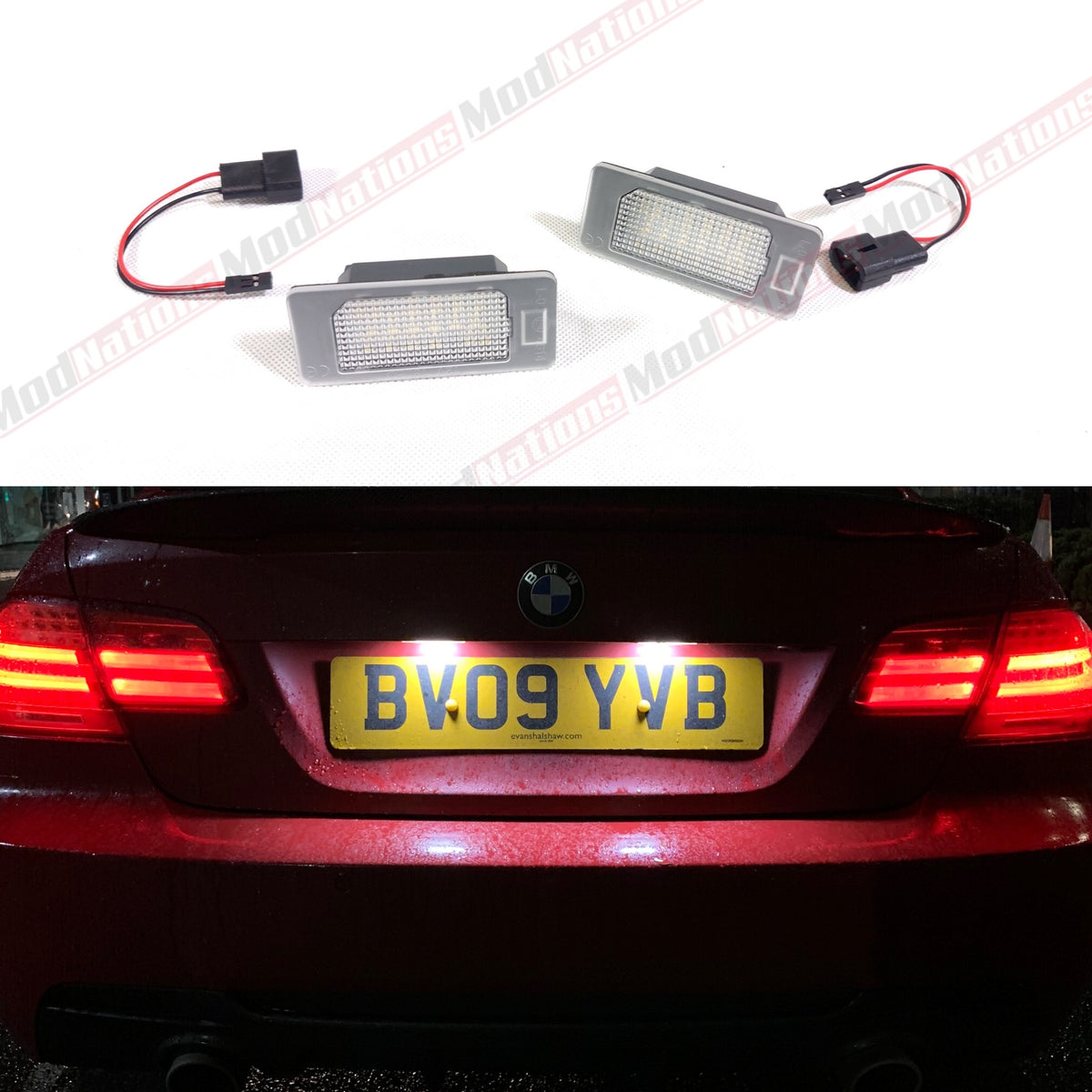Super Bright White LED License Plate Lights For BMW E90, E92, E60, F30 & More