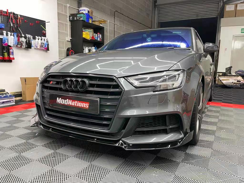 Auto Perfectionists UK Gloss Black Front Splitter For Audi A3 S3 S Line 8V (2017-2020)