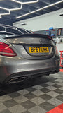 MERCEDES C CLASS W205 C63 STYLE GLOSS BLACK DIFFUSER WITH TIPS