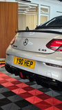 MERCEDES C CLASS C205 BRABUS STYLE GLOSS BLACK DIFFUSER WITH TIPS
