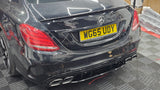 MERCEDES C CLASS W205 C63 STYLE GLOSS BLACK DIFFUSER WITH TIPS