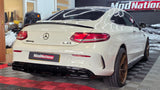 MERCEDES C CLASS C205 C63 STYLE GLOSS BLACK DIFFUSER WITH TIPS