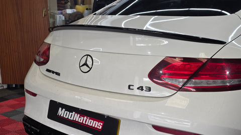 MERCEDES C CLASS C205 AMG STYLE GLOSS BLACK SPOILER