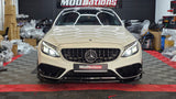 MERCEDES C CLASS W205 C205 A205 GLOSS BLACK FRONT LIP