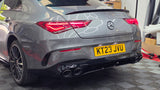 MERECEDES CLA CLASS W118 CLA45S GLOSS BLACK STYLE DIFFUSER WITH TIPS