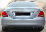 MERCEDES C CLASS W205 NON AMG LINE MODEL - C63 STYLE GLOSS BLACK DIFFUSER WITH TIPS