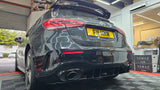MERCEDES A CLASS W177 V177 A35 STYLE GLOSS BLACK DIFFUSER WITH TIPS