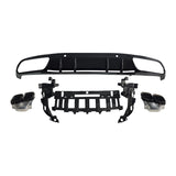 MERCEDES C CLASS C205 C63 STYLE GLOSS BLACK DIFFUSER WITH TIPS