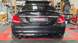 MERCEDES C CLASS W205 NON AMG LINE MODEL - C63 STYLE GLOSS BLACK DIFFUSER WITH TIPS