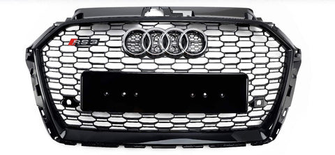 AUDI A3 S3 8V FACELIFT HONEYCOMB STYLE GLOSS BLACK FRONT GRILLE