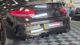 MERCEDES C CLASS C205 C43 STYLE GLOSS BLACK DIFFUSER WITH TIPS