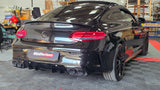 MERCEDES C CLASS C205 C43 STYLE GLOSS BLACK DIFFUSER WITH TIPS