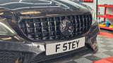 MERCEDES C CLASS W205 C205 PREFACELIFT GTR PANAMERICANA GLOSS BLACK GRILLE WITHOUT CAMERA