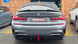 BMW 3 SERIES G20 G21 COMP STYLE LED (SLIM) GLOSS BLACK DIFFUSER WITH BLACK TIPS
