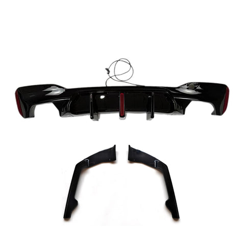 BMW 5 SERIES G30 G31 GLOSS BLACK LED DIFFUSER WITH REAR SPATS