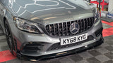MERCEDES C CLASS FACELIFT AMG LINE W205 C205 A205 GLOSS BLACK FRONT LIP 2019+