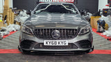 MERCEDES C CLASS FACELIFT AMG LINE W205 C205 A205 GLOSS BLACK FRONT LIP 2019+