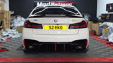 BMW 5 SERIES G30 G31 GLOSS BLACK LED DIFFUSER WITH REAR SPATS