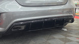 MERCEDES A CLASS W176 FACELIFT A45 STYLE GLOSS BLACK DIFFUSER WITH TIPS