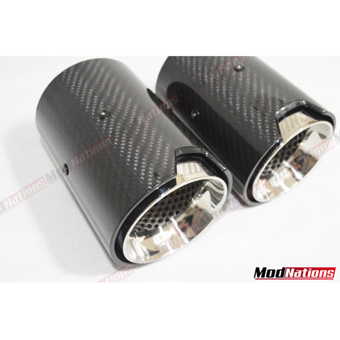 67mm M PERFORMANCE MPE FIT CARBON EXHAUST TIPS M135i M140i M235i M240i M2 M3 M4 67mm M PERFORMANCE MPE FIT CARBON EXHAUST TIPS M135i M140i M235i M240i M2 M3 M4