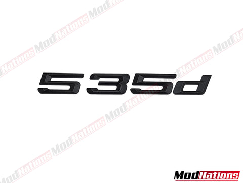BMW 535D MATT BLACK BOOT BADGE