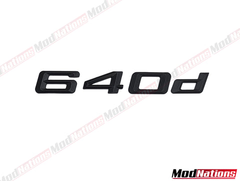 BMW 640D MATT BLACK BOOT BADGE