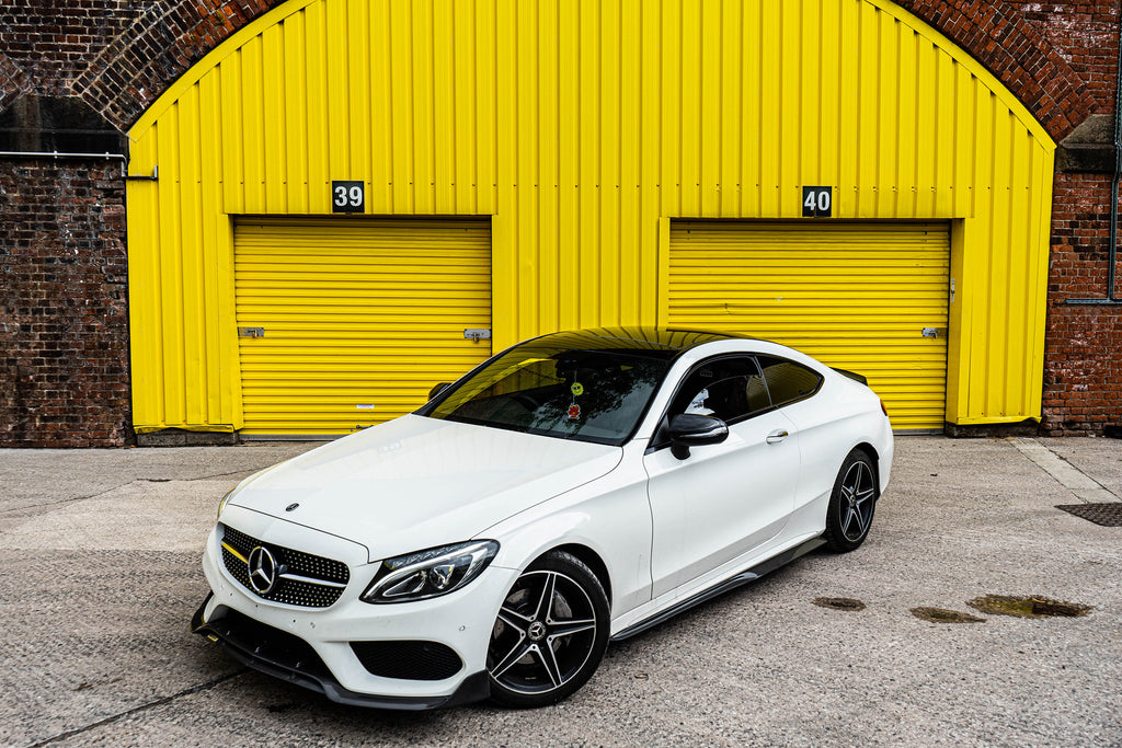 MERCEDES C CLASS A205 C205 CARBON FIBRE SIDE SKIRT EXTENSIONS (2016 ...