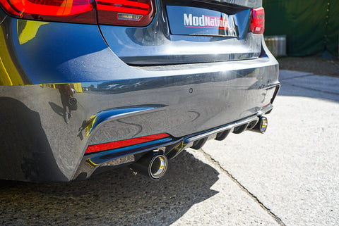 BMW 3 Series F30 F31 M Sport Carbon Fibre Rear Valance Diffuser - Dual Exit 11-19