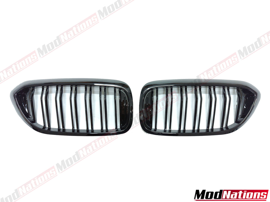 thumbnail image 2 of Gloss Black Kidney Grille For BMW 5 Series G30 G31 (2017+) | Vertical Slat Style 2 of 4